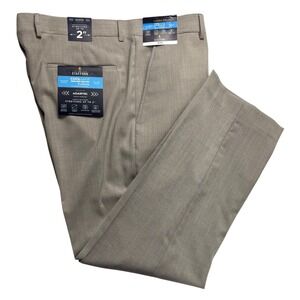 Stafford Coolmax‎ EcoMade Tan Twill Suit Trousers Mens 36x29 Classic Fit